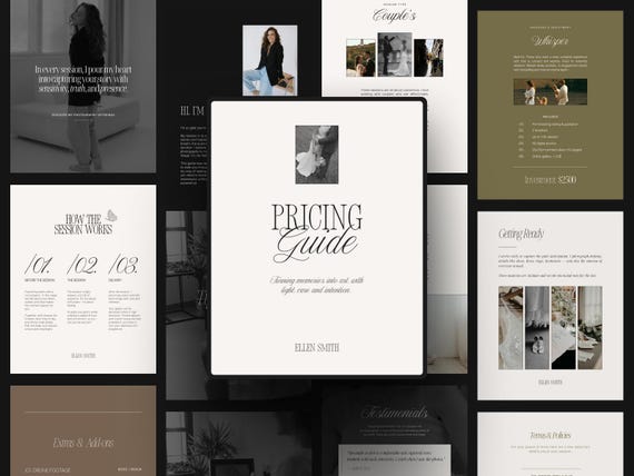 Wedding Photographer Pricing Guide Template Canva, Client Welcome Packet