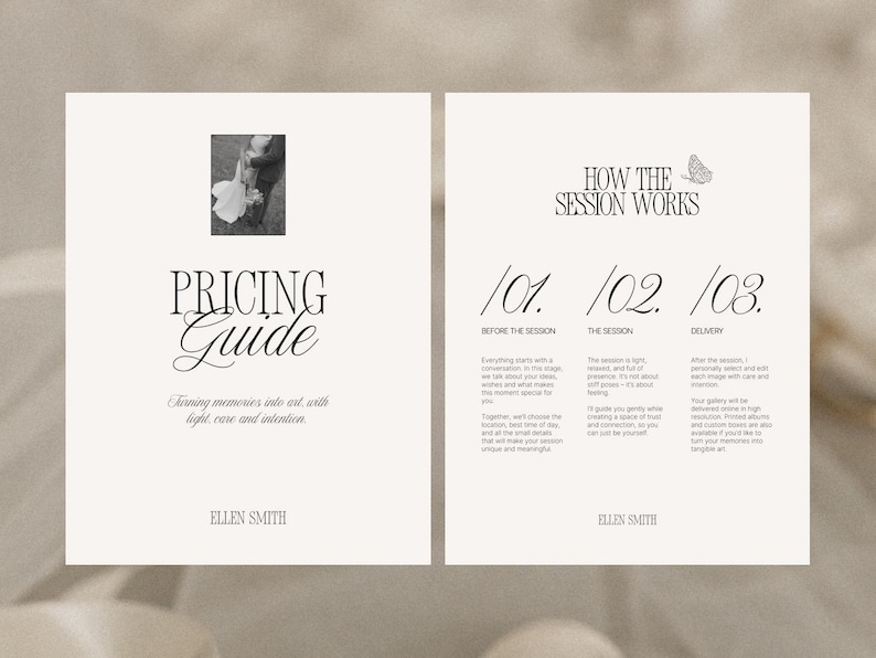 Wedding Photographer Pricing Guide Template Canva, Client Welcome Packet image 2