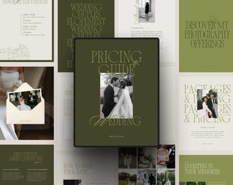 Wedding Photography Pricing Guide Canva Template, Luxury Investment Brochure, Editable Photographer Welcome Guide & Proposal