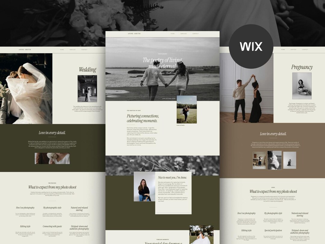 Photographer Wix Website Minimalist Template – Wedding, Maternity and ...