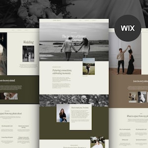 Photographer Website Template Wix Premium - Wedding, Maternity and Family | Minimalist Photography Website | Modern Editorial Website Design