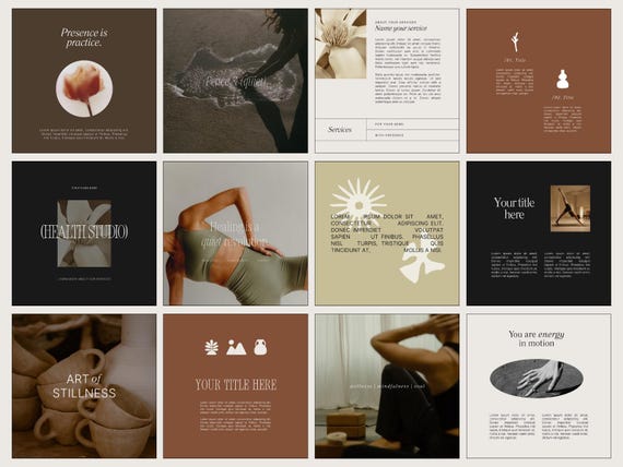 Spiritual Coach Instagram Template, Wellness, Health Coach & Yoga | Canva | Earthy