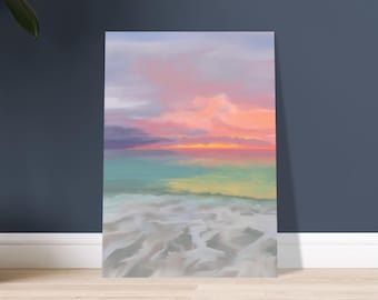Pastel Sunset Ocean Giclée Print: Coastal Seascape Wall Art