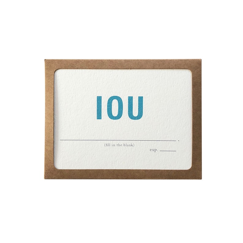 IOU / I Owe You / Adult Humor / Funny Love Card / Friendship / Etsy