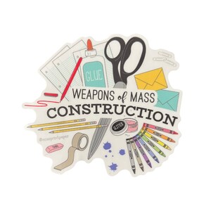 Armes de construction de masse / Autocollant drôle / Crafter / Artisanat / Craft Lover / Autocollant vinyle / Autocollant / Autocollant Tumbler / Autocollant ordinateur