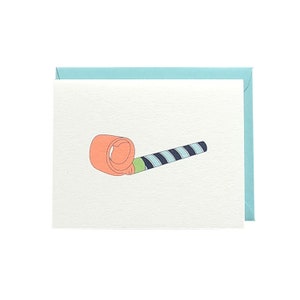 Party Blower / Happy Birthday / Birthday / Party / Party Decoration / Celebration / Simple / Blank Greeting Card