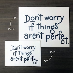Perfect / Perfectionist / Motivational Print / 8x10 / 5x7 / Office Decor / Office Print / Home Office / Wall Art / Inspriational Quote