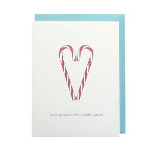 Candy Cane / Heart / Sending Love / Holiday Card / Christmas Card / Non Denominational / Winter / Holiday / Christmas / Blank Greeting Card