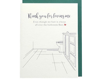 Hair On the Floor / Love / Relationship / Humorous / Funny / Roommate / Love / Boyfriend / Girlfriend / Sibling / Blank Greeting Card