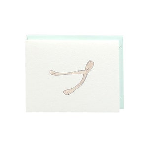 Wishbone / Well Wishes Card / Encouragement Card / Love Card / Friendship Card / Illustrated Blank Greeting Card