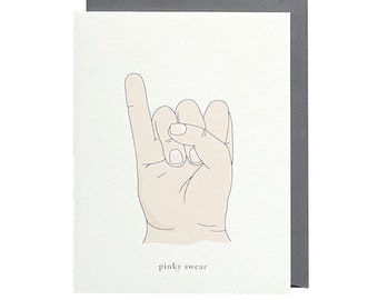 Pinky Swear / Promise / Best Friends / Sisters / Siblings / Friendship / Support / Friend / Secret / Card for Best Friend / Blank Inside