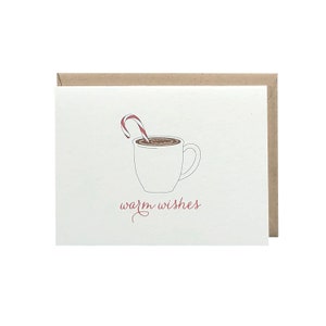 Warm Wishes / Candy Cane / Hot Cocoa / Hot Chocolate / Winter / Warm / Cozy / Holiday Card / Christmas Card / Holiday / Christmas / Blank