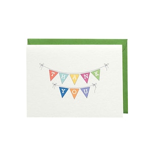 Thank You / Pennant / Flags / Bunting / Thanks / Thank You Note / For Kids / Kids Thank You / Blank Greeting Card