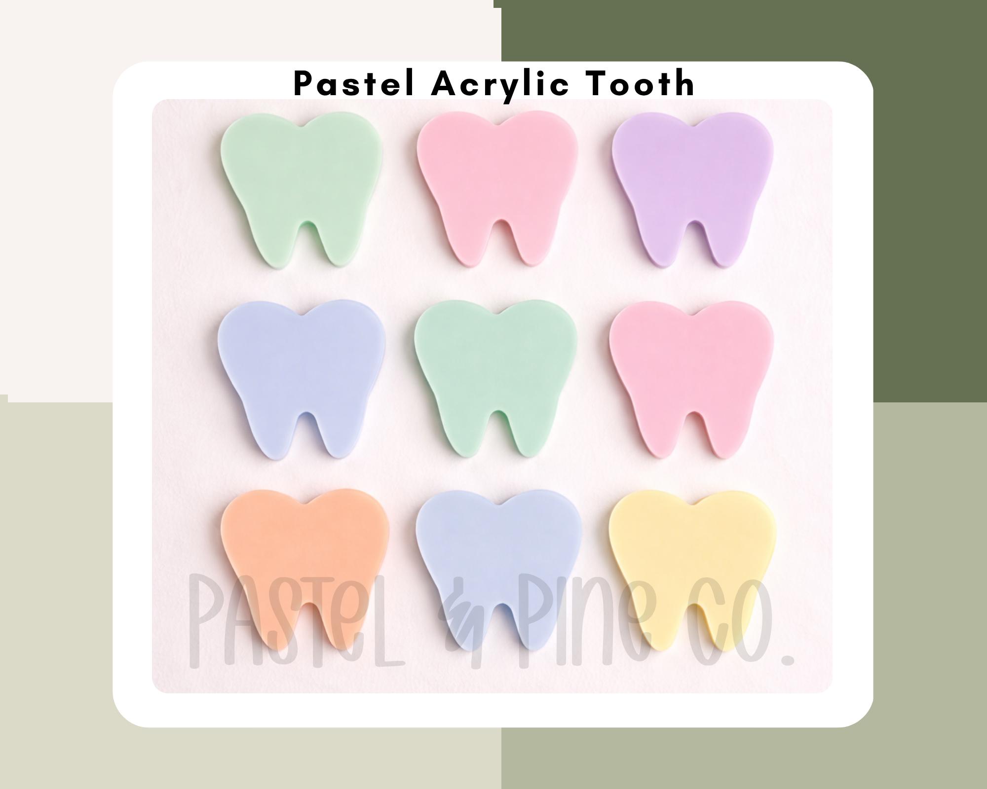 Tooth Acrylic Design Pastel Acrylic Tooth Blanks – Laser Cut Dental Craft Shapes - Etsy