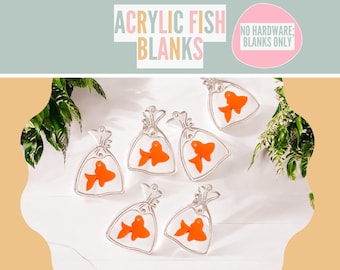 acrylic earrings charms, Earring blanks, fish earrings, earring acrylic, earring product supply, small business product, acrylic charms