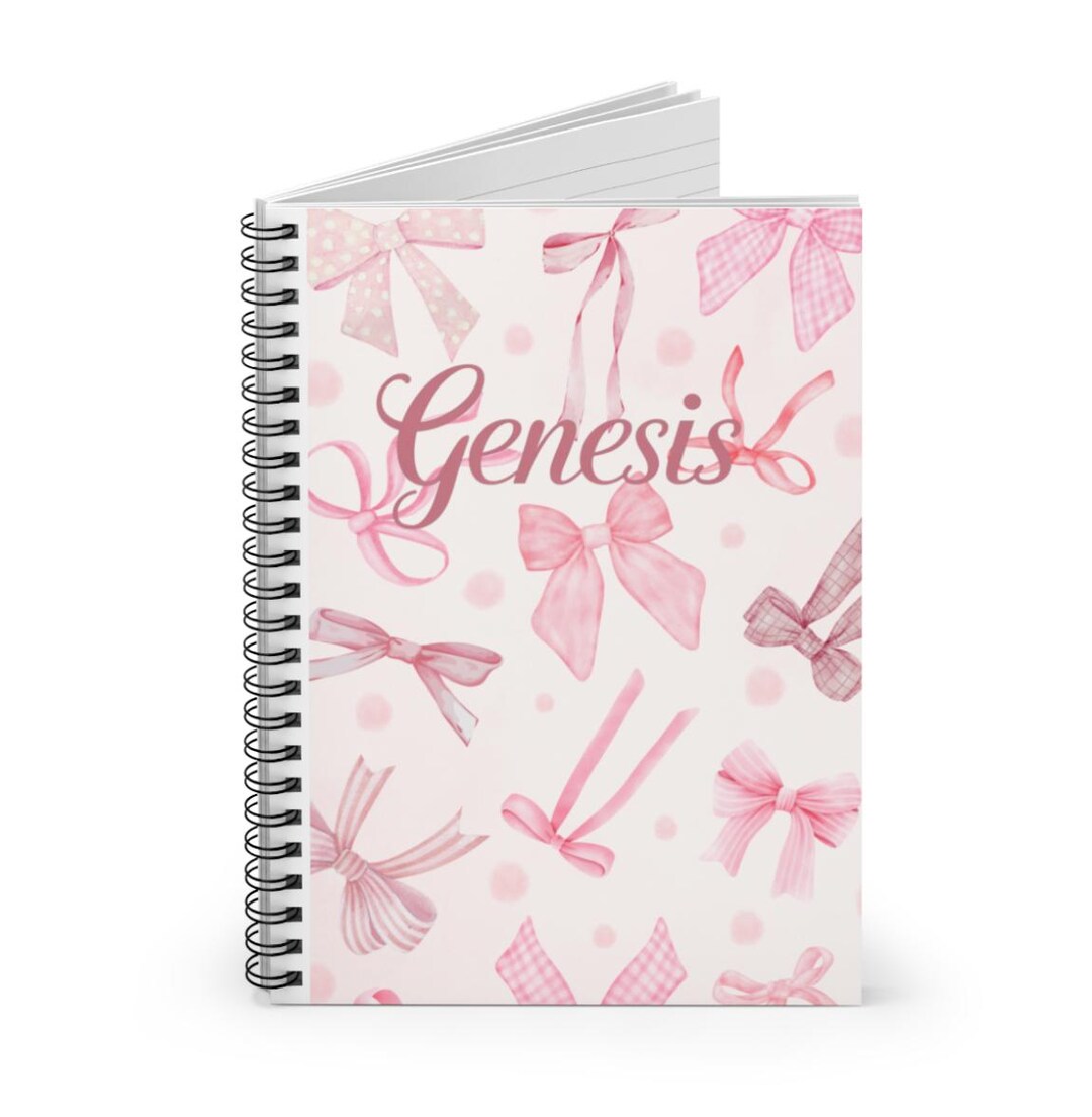 Cute Genesis Bow Spiral Notebook - Perfect for Notes, Journals, Gifts ...