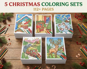 112+ Christmas Coloring Pages Mega Bundle, Gothic Noel & Cozy Winter Scenes, Printable PDF for Adults and Kids, Holiday Activity Pack