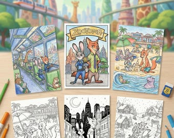 Zootopia 2 Coloring Book 20 Pages| Judy Hopps & Nick Wilde (PDF)