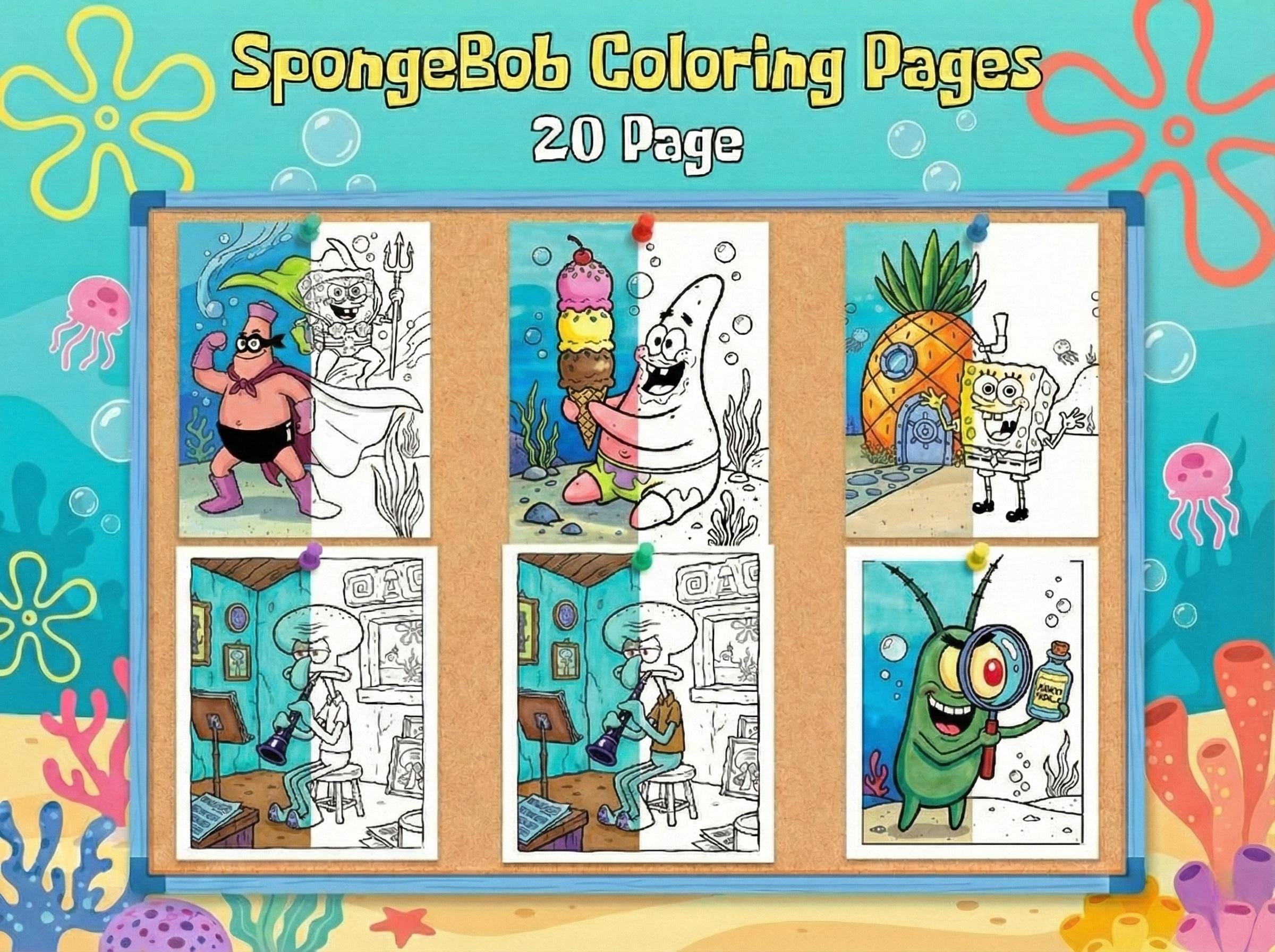 Spongebob colouring - Etsy België, image size:2400x1792