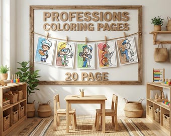 Kids Professions Coloring Pages | Career Coloring Book for Kids | Printable Occupations Coloring Pages | 20 Pages PDF