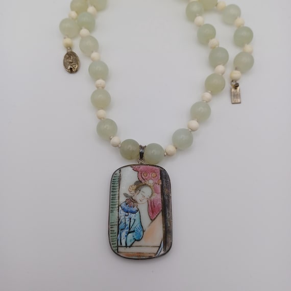 Chinese porcelain pottery shard pendant necklace