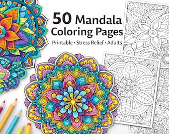 50 Printable Mandala Coloring Pages for Adults | Stress Relief Designs ...