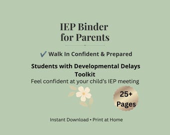 Developmental Delay IEP Binder for Parents | Early Intervention Support Toolkit | IEP & 504 Planner | Special Education Printable PDF