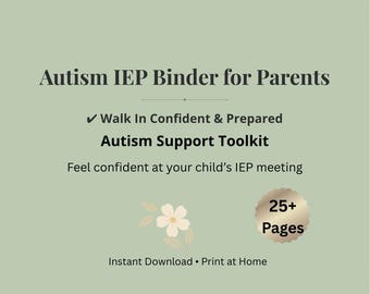 Autism IEP Binder | Special Education Planner with 25+ PDF Templates & Checklists