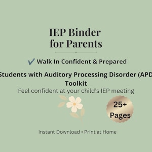 Auditory Processing Disorder | Special Education Planner with 25+ PDF Templates & Checklists | Digital Download