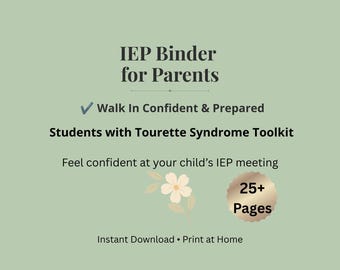 Tourette Syndrome IEP Meeting Prep Guide | Parent Advocacy Toolkit (Printable PDF)