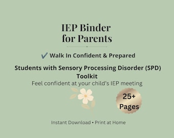 Sensory Processing Disorder IEP Binder for Parents | SPD Accommodation Guide | Sensory Support Toolkit | Printable PDF