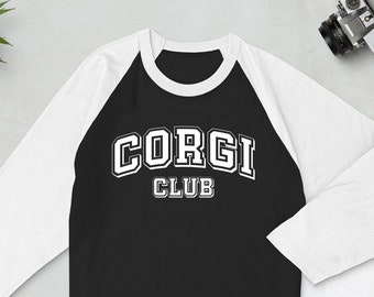 Corgi club 3/4 sleeve raglan shirt for pet lovers