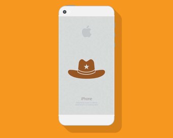 SHERIFF HAT Vinyl Decal, Western iPhone Decal, Vinyl Sticker