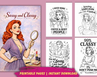 Libro para colorear para adultos Retro Rants: Atrevido y elegante (patrón PDF)