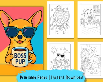 Livro de colorir "Pêlo de Verdade" | Mais de 35 páginas para colorir de animais aconchegantes | Livro de colorir fofo para imprimir para adultos e crianças | Arte relaxante para autocuidado