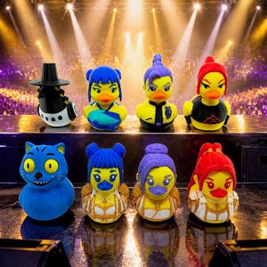 Figurines de canards K-Pop Fantasy | Style idole Chasseur de Démons | Canards de collection imprimés en 3D