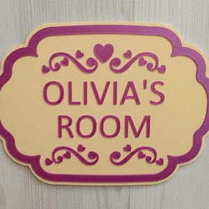 Personalized Door Sign | Custom Kids Room Sign | Girls Bedroom Decor | Nursery Name Plaque