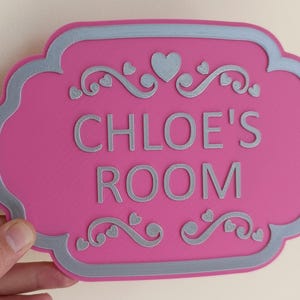 Targa personalizzata per la porta della cameretta delle bambine - Appendino per porta stampato in 3D, targa con nome per la decorazione murale della cameretta, regalo per baby shower, targhetta personalizzata con nome per porta