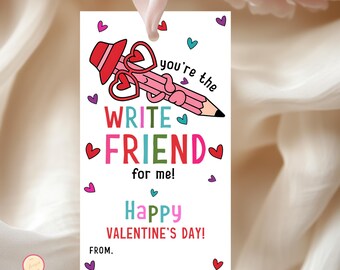 Editable Pencil Valentine's Day Tag | Printable Template