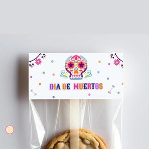 Dia de los Muertos Leckerli Beutel Topper - Tag der Toten - Süßer Keks Topper, Mexikanische Fiesta Geschenkanhänger, Party Favor