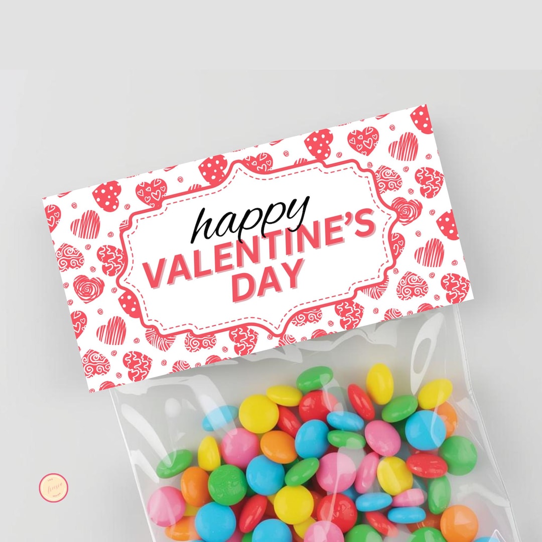 Printable Valentine's Day Treat Bag Topper | Instant Download - Etsy