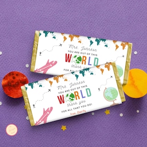 Editable Teacher Appreciation Chocolate Wrapper Template, You are Out of This World, Printable Party Favor Digital Download