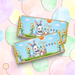 Easter Bunny Chocolate Wrapper Label, Chocolate Label for Kids, Classroom Gifts, Teacher, Church, Basket Stuffer, Ready to Print PDF
