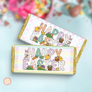 Happy Easter Chocolate Wrapper Bundle, Chocolate Label for Kids, Classroom Gifts, Teacher, Church, Basket Stuffer, Ready to Print PDF