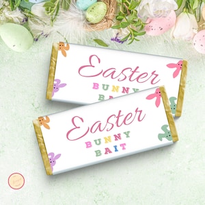 Easter Bunny Bait Chocolate Wrapper Bundle, Chocolate Label for Kids, Classroom Gifts, Teacher, Church, Basket Stuffer, Ready to Print PDF
