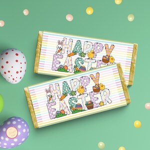 Happy Easter Chocolate Wrapper Bundle, Chocolate Label for Kids, Classroom Gifts, Teacher, Church, Basket Stuffer, Ready to Print PDF