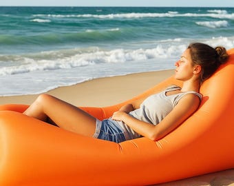 Tumbona inflable portátil: sofá inflable impermeable para playa, camping y piscina