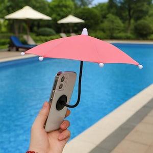Parasol para móvil, compatible con iPhone 15/14/13/12 Pro/Max, antisol y antisobrecalentamiento, accesorio de verano, miniparaguas portátil.