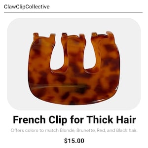 Claw Clip for Thick Hair - Strong Hold French Hair Clip | Tortoise, Leopard, Burgundy, Black | Aesthetic Claw Clip for Women