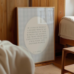 C.S. Lewis Quote Print: Coastal Blue Christian Wall Art (Digital Download)